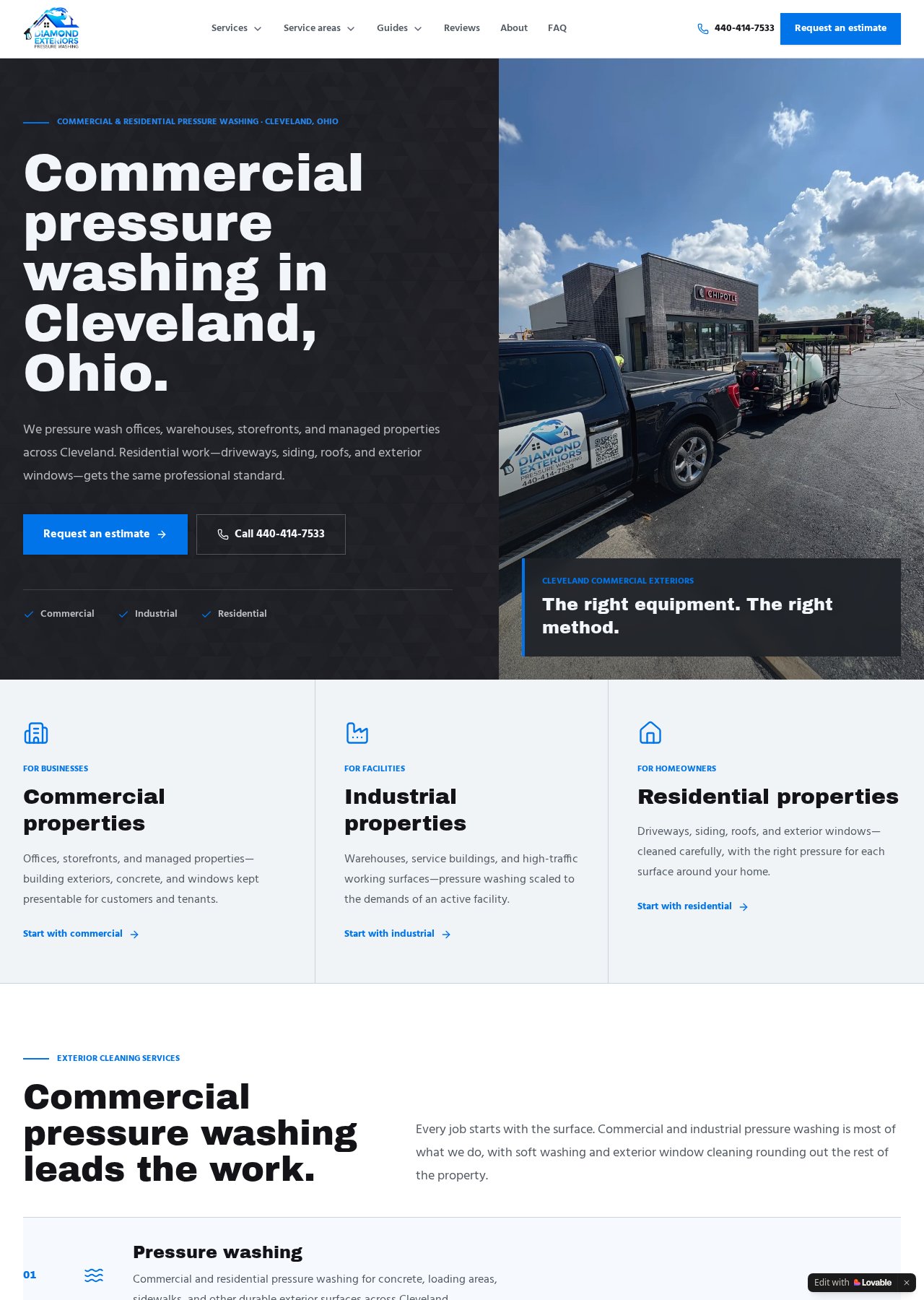 Diamond Exteriors website